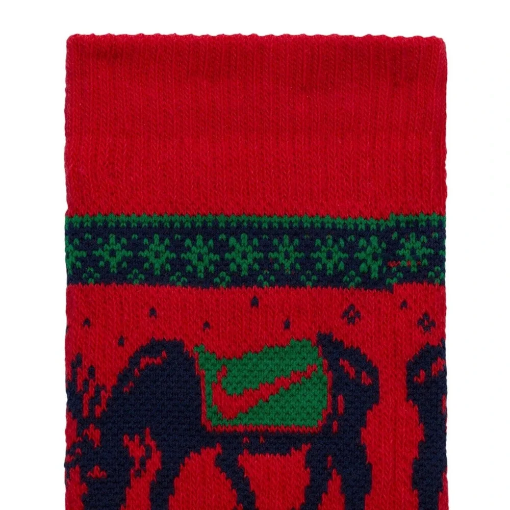 Nike Everyday Cushioned Crew Socks 4 Pair Holiday Moose Fair Isle Dri-Fit Medium